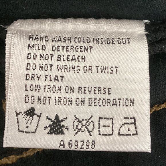 Quacker Factory Black Denim/Jean Jacket Pearl Buttons Beaded Studed Sz XS #57X - Picture 9 of 9